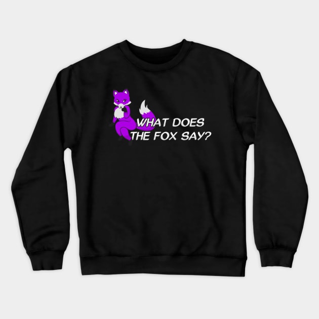 What does the fox say? - Purple Crewneck Sweatshirt by Brony Designs